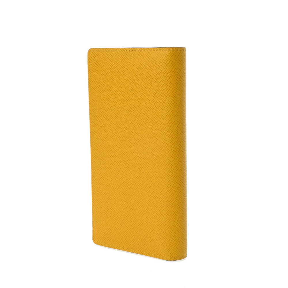 Louis Vuitton Jaune Long Taiga Brazza Portefeuille Wallet Leather Black